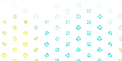 Light blue, yellow vector doodle background with flowers.