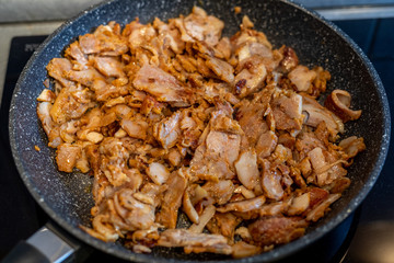 Traditional turkish, greek meat food, closeup view