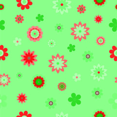 Pattern different colors on a light green background