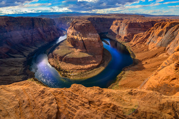 View of the Horseshoe Bend and Colorado river in Arizona USA