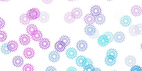 Light pink, blue vector natural layout with flowers.