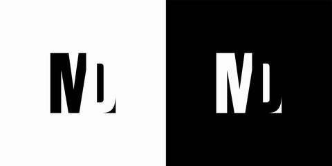 Obraz premium Logo design. Black and white silhouettes of letters MD. Marketing design development.
