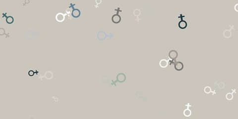 Light Gray vector backdrop with woman's power symbols.
