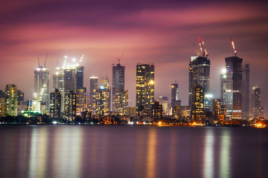 Mumbai skyline at night Stock Photo | Adobe Stock