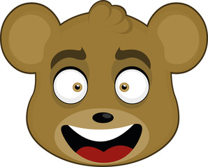 Vector illustration of the face of a cute bear cartoon
