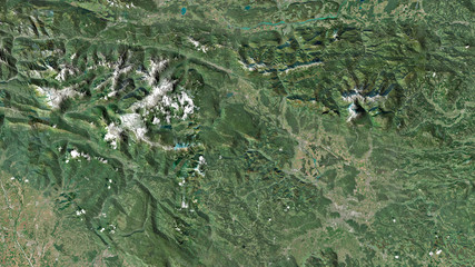 Gorenjska, Slovenia - outlined. Satellite