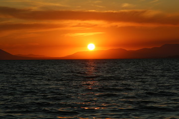 Beautofil sunset in Lake Sevan
