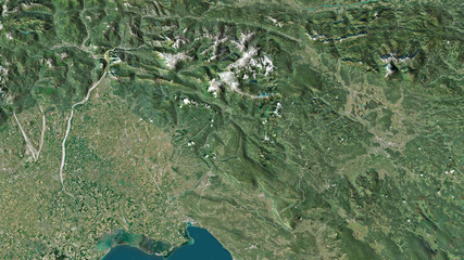 Goriška, Slovenia - outlined. Satellite