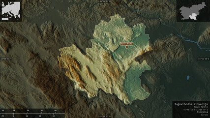 Jugovzhodna Slovenija, Slovenia - composition. Relief