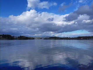 Landscape with the reflection of the sky in the sea - Lysaker 