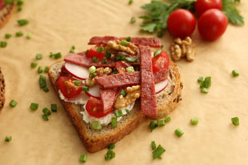 bruschetta with tomato and mozzarella