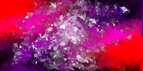 Plakat Dark pink, yellow vector abstract triangle background.