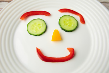 vegetables funny face your plate make your breakfast