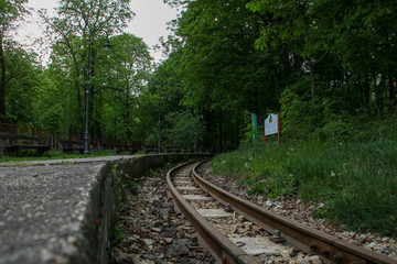 Obraz premium narrow gauge train station in austria