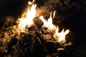 fire in the fireplace