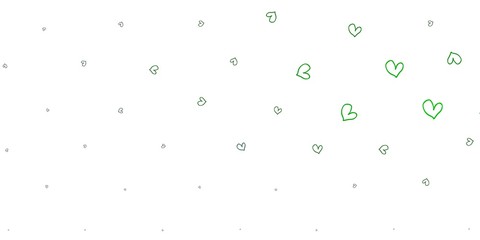 Light Green vector backdrop with sweet hearts.
