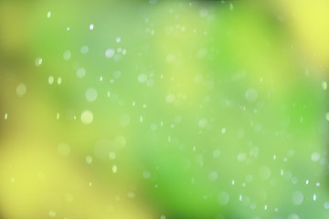 spring background.Blue, green defocus bokeh background. Drops of dew or rain. Design element.