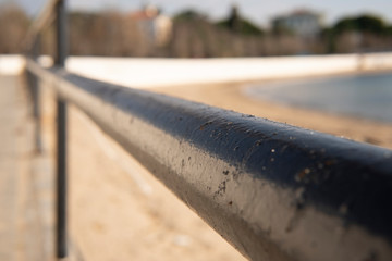 metal fence on the beach