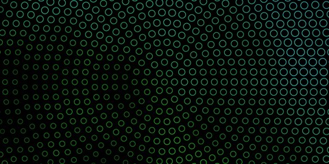 Dark Green vector pattern with circles. Colorful illustration with gradient dots in nature style. Pattern for business ads.