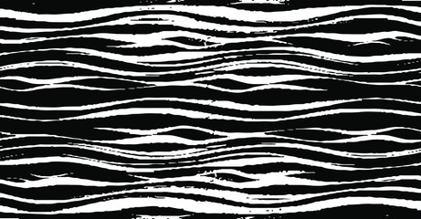 Swirled and curled stripes and brush strokes texture. Marble or acrylic atrwork imitation. Cool and swirly background. Abstract vector illustration. Black isolated on white. EPS10 