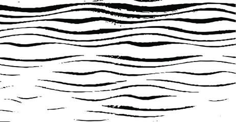Swirled and curled stripes and brush strokes texture. Marble or acrylic atrwork imitation. Cool and swirly background. Abstract vector illustration. Black isolated on white. EPS10 