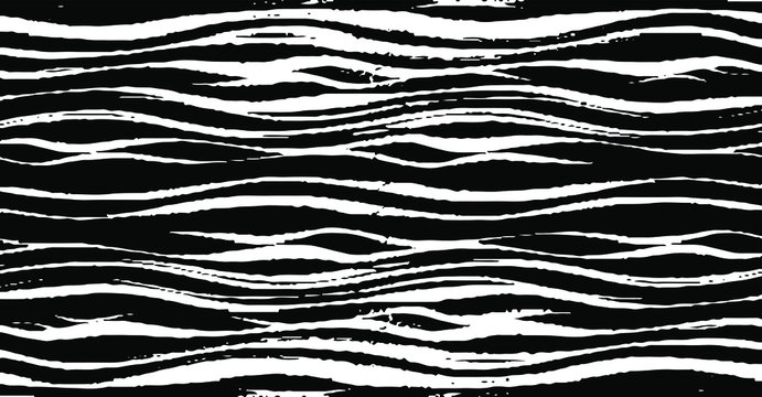 Swirled and curled stripes and brush strokes texture. Marble or acrylic atrwork imitation. Cool and swirly background. Abstract vector illustration. Black isolated on white. EPS10 