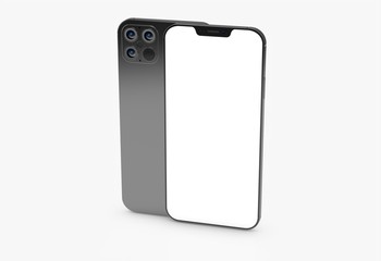 white mobile smartphone device digital isolated 3d