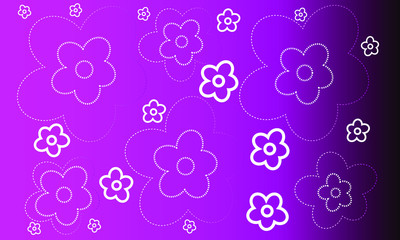 Purple wallpaper with several leaked flowers