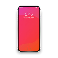 Mobile user interface. Vector cellphone template. Phone mockup. Multicolored phone gradient.