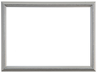 Silver photo frame highlighted on a white background