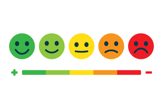 Rating feedback scale. Emotion rating feedback opinion positive or negative.