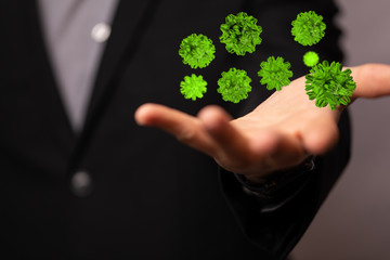 mikro digital epidemic corona virus nCoV , Novel Coronavirus 19-NCP. nCoV denoted is...