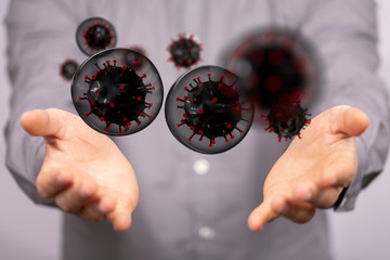 Corona Virus - Microbiology And Virology Concept - illustration protection.