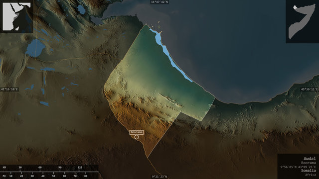 Awdal, Somalia - composition. Relief