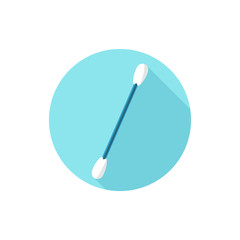 cotton swab ears stick flat design
