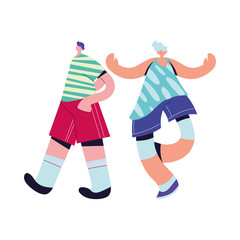 Urban men cartoons with casual cloth vector design