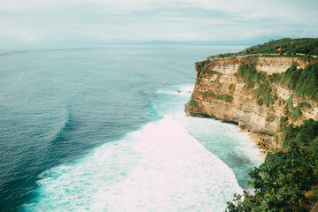 Uluwatu cliff, ocean view from Uluwatu viewpoint, Bali, Indonesia