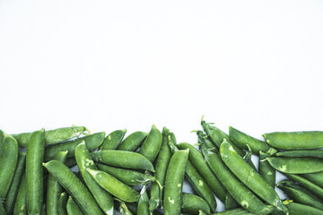 green beans on white background