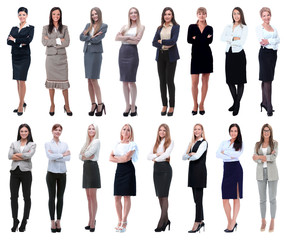 in full growth.collage of a group of successful young business women.