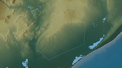 Bay, Somalia - outlined. Relief