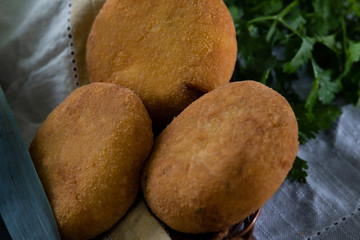 Fried cassava dumpling. Brazilian snacks
