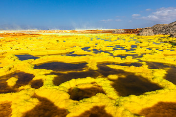 danakil depression dallol volcano colorful acid sulfur lake
