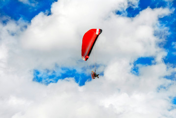 Bursa, Turkey, 17 October 2010: Social Event and Celebration. Man Flying With Paramotor