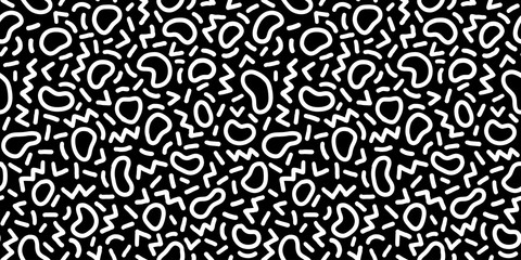 Black and white seamless geometric pattern. Modern abstract background. Hipster Memphis style.