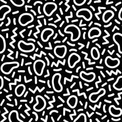 Black and white seamless geometric pattern. Modern abstract background. Hipster Memphis style.