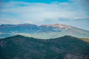mountains and clouds