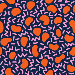 Colorful seamless geometric pattern. Modern abstract background. Hipster Memphis style.