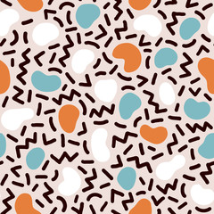 Colorful seamless geometric pattern. Modern abstract background. Hipster Memphis style.