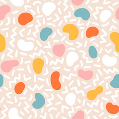 Colorful seamless geometric pattern. Modern abstract background. Hipster Memphis style.