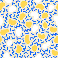 Colorful seamless geometric pattern. Modern abstract background. Hipster Memphis style.